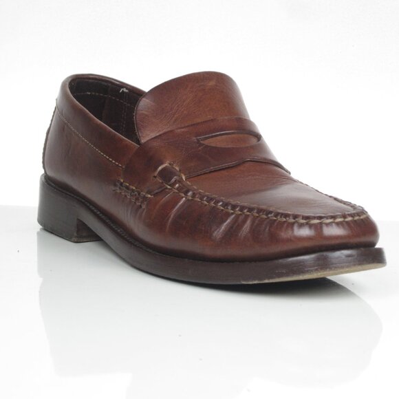 Cole Haan mens shoes brown leather penny loafer casual pinch slip-on size 7 B - Picture 7 of 11